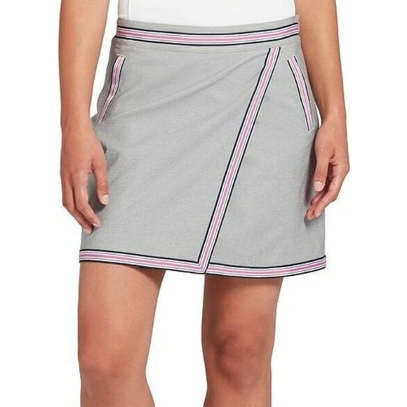 Lady Hagen Pants - Lady Hagen Women's Heather Gray Golf Tennis Skort w/Ribbon Detail